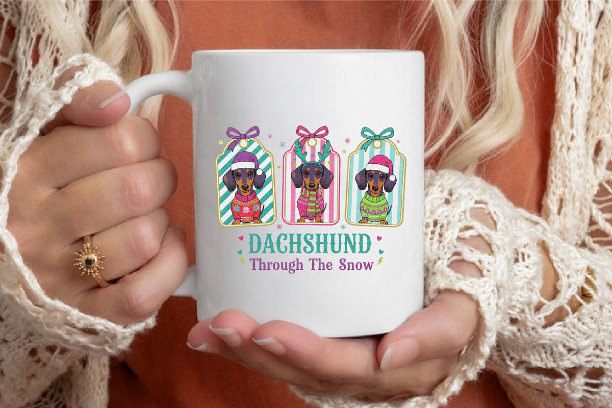 Dachshund Through the Snow,Christmas, an Illustration by designcity5 (Photo 8 of 8)