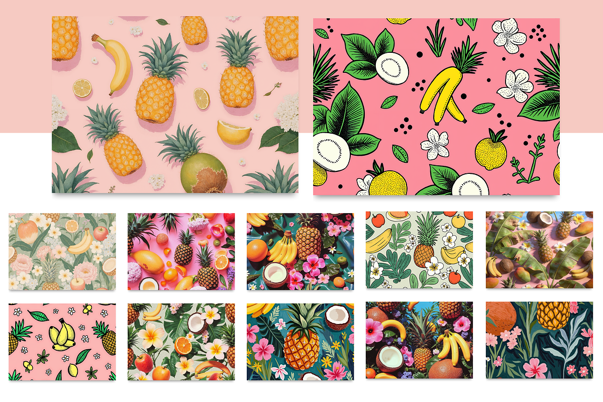 Tropical Fruit Seamless Patterns, a Pattern Graphic by Jakayla Digital Co (Photo 6 of 6)