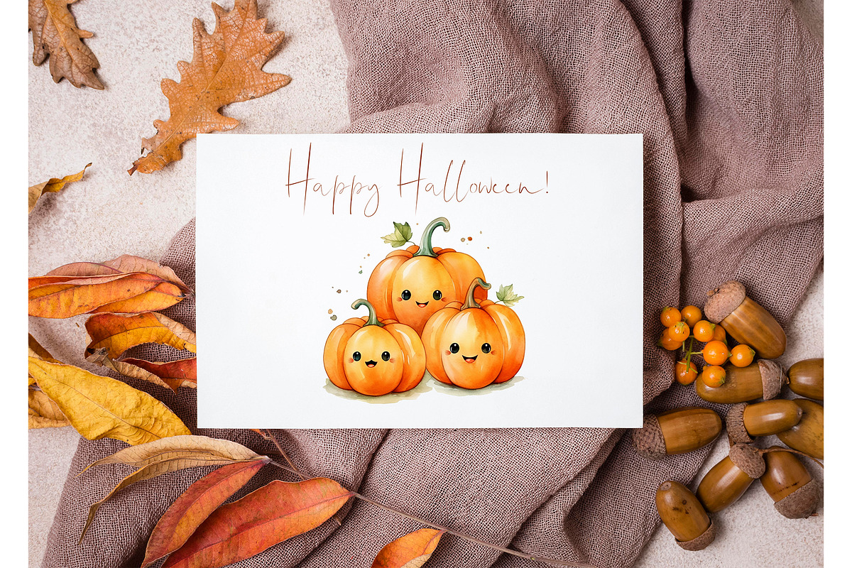 Watercolor halloween pumpkin png, an Object Graphic by KomtsyanTatyanaArt (Photo 3 of 4)