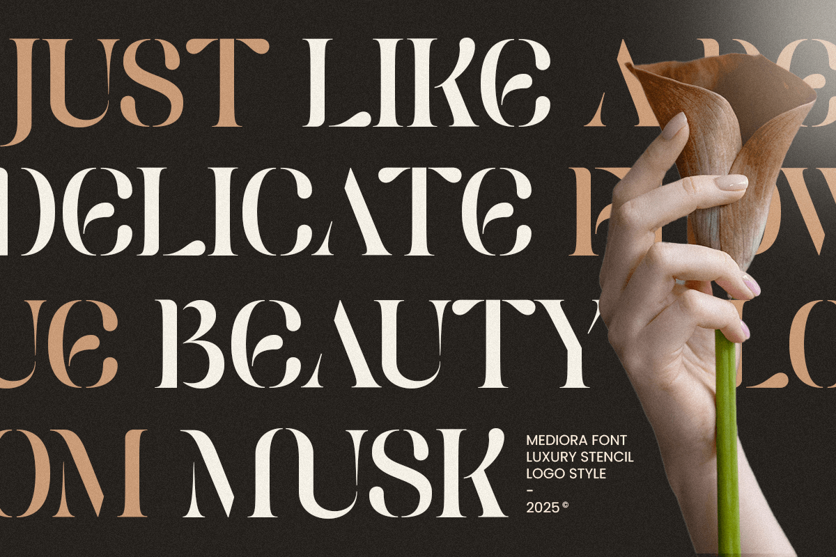 Mediora – Luxury Stencil Logo Font, a Serif Font by Sensatype (Photo 7 of 13)
