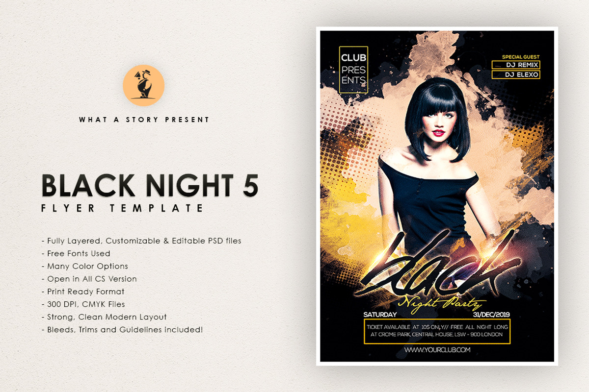 Black Night 5, a Flyer Template by What a Story (Photo 1 of 5)