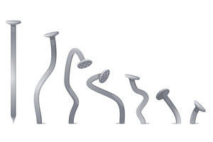 Straight and bent metal nail, an Illustration by Vectorbuum