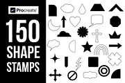 150 Shape Stamps for Procreate, a Brush Add-On by aivos (Thumbnail 1 of 7)