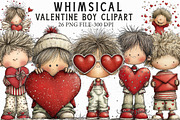 Quirky Valentine Boy Clipart, an Illustration by Libby Wishes (Thumbnail 1 of 7)