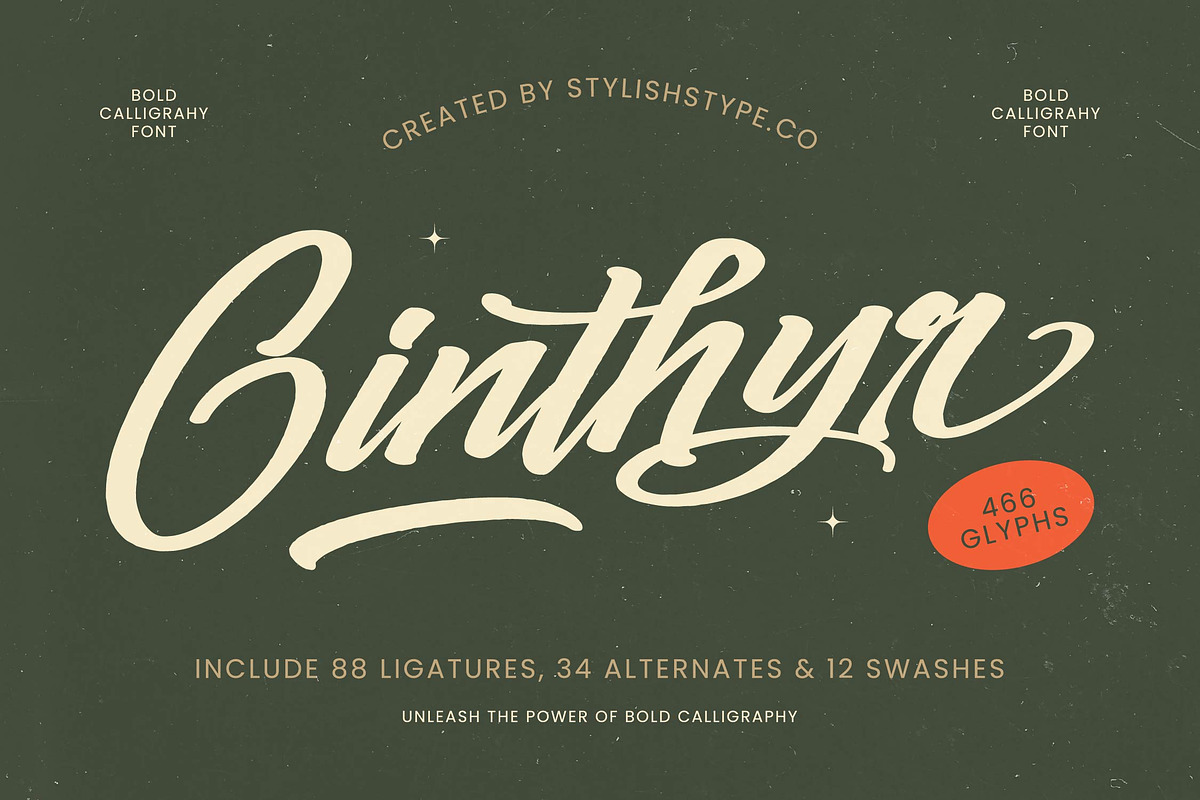 Ginthyr Bold Calligraphy Font, a Script Font by stylishtype.co (Photo 1 of 20)