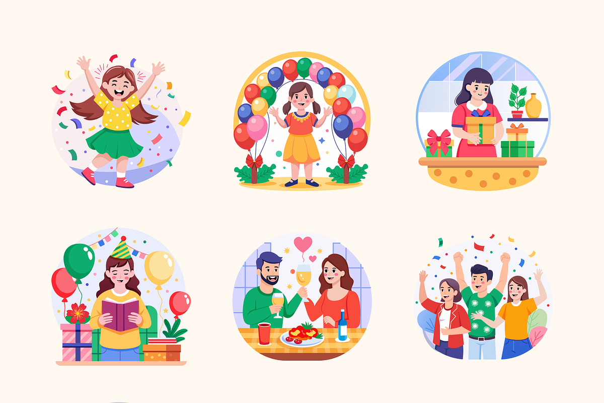 Birthday Illustration Art Set, a Decorative Illustration by Brickclay (Photo 7 of 8)
