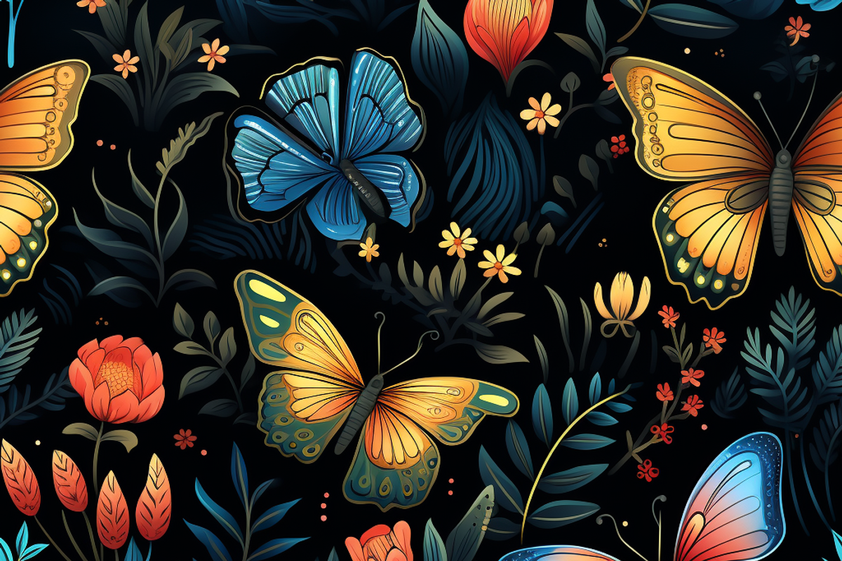 12 Seamless butterflies and flowers, a Pattern Graphic by ZaaxPrintables (Photo 4 of 7)