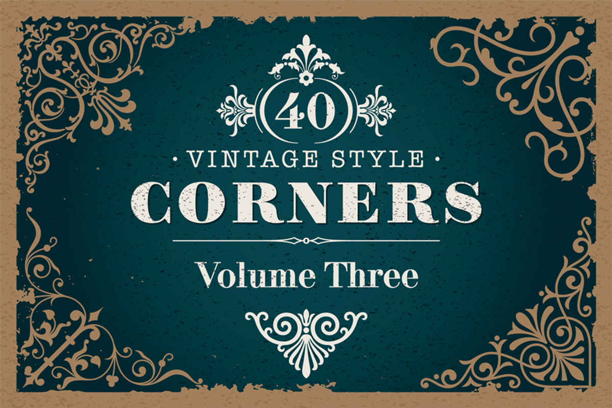 40 Vector Vintage Corners, Set 3, a Background Graphic by Digiselector Design Goods (Photo 1 of 2)