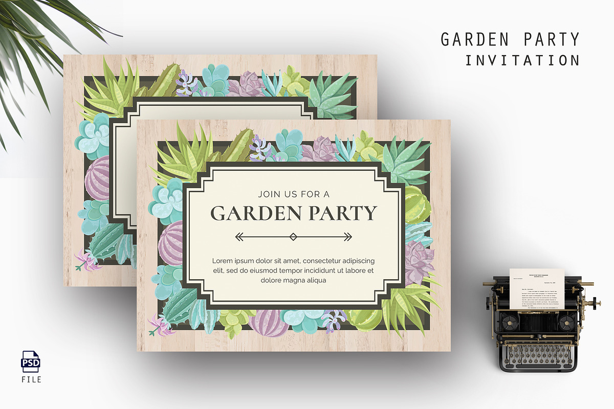 Garden Party Invitation, an Invitation Template by AQR Studio