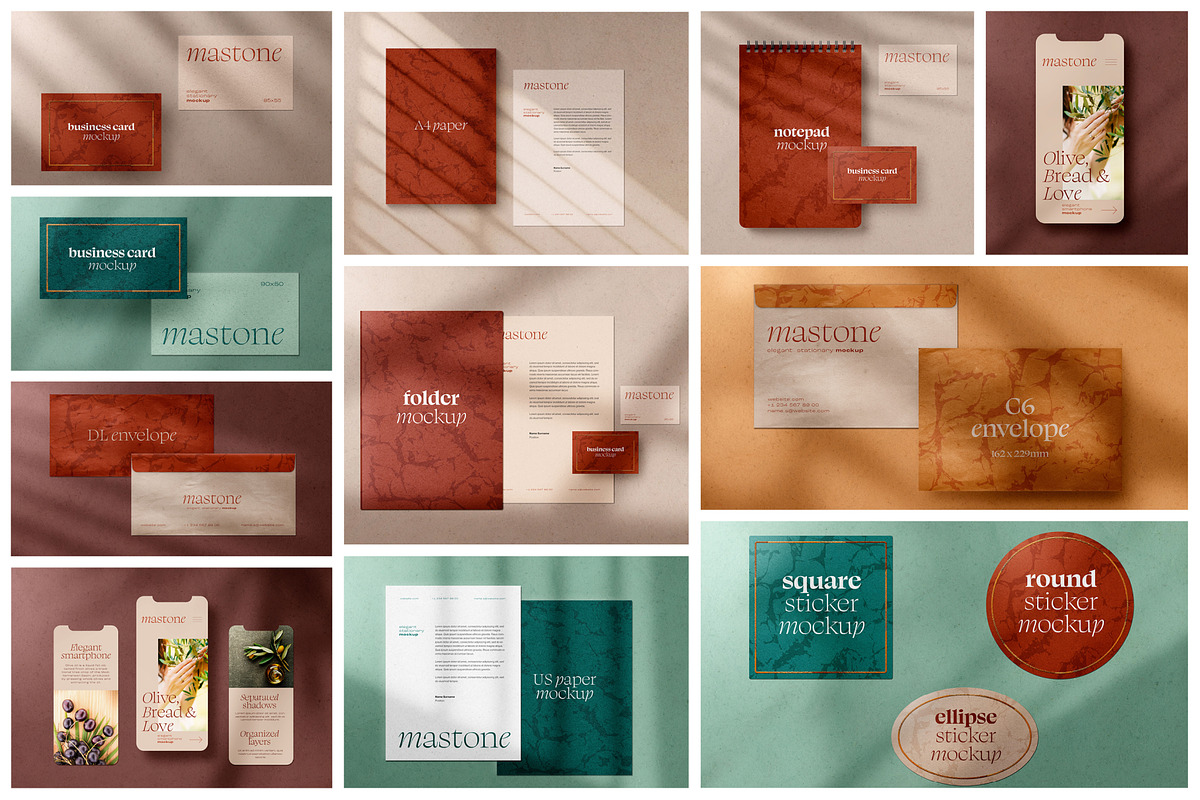 Elegant Stationery Branding Mockup, an Advertising Mockup by Deeplab (Photo 2 of 14)