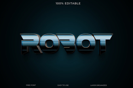 Robot 3d text effect style, a Layer Style Add-On by Imamul001