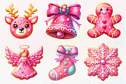 Pink Christmas Cookie Clipart, an Illustration by Dream Creation (Thumbnail 4 of 8)