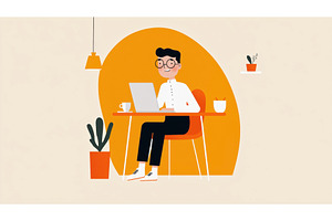Illustration of a person with, a Person Illustration by Sergey Kotenev