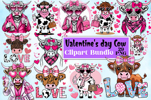 Valentine's day Cow Sublimationclipa, an Illustration by Wow Magic