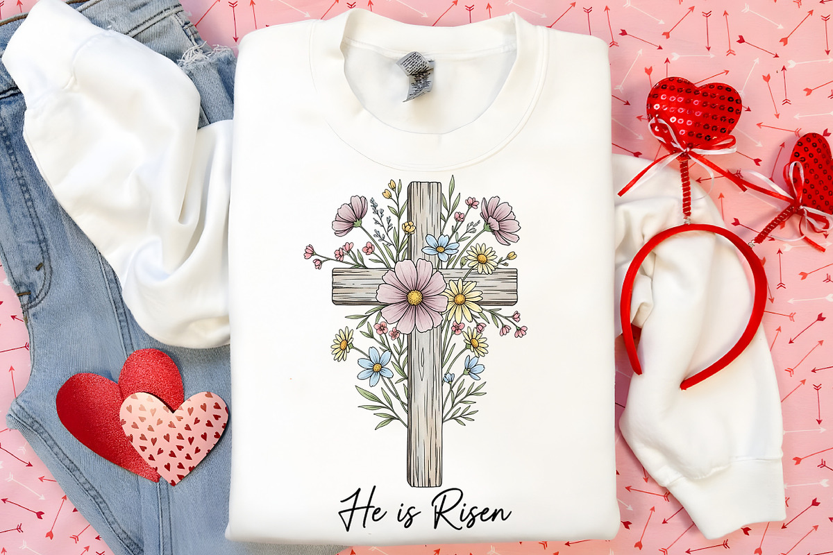 Easter Wildflower Cross PNG, an Illustration by Canvas Craft (Photo 7 of 7)