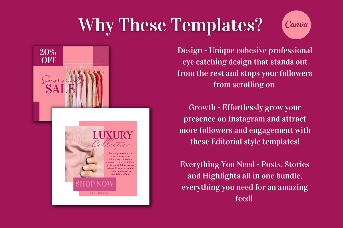 Luxe Editorial Instagram templates, a Social Media Template by Faytemplates (Photo 7 of 10)