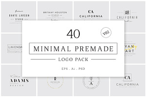 Minimal Premade Logo Bundle V02