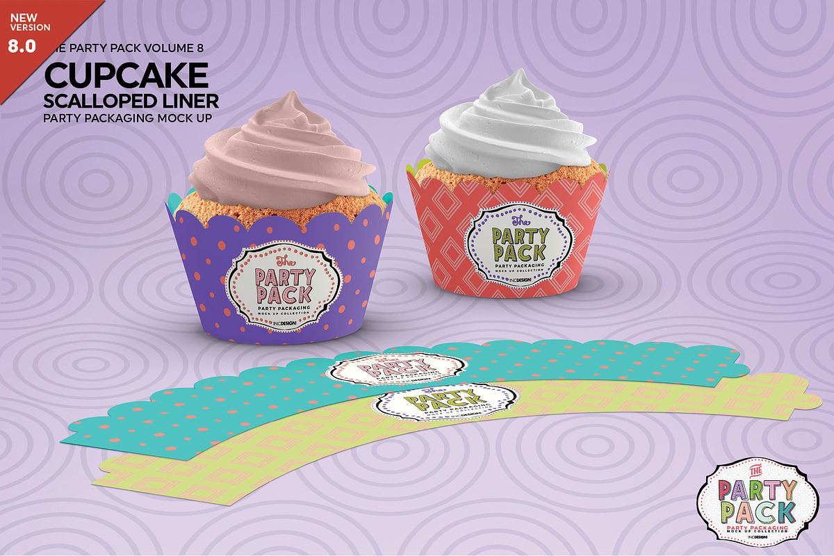 Cupcake Scalloped Liner Party Mockup, a Cups & Container Mockup by INCDesign (Photo 1 of 7)