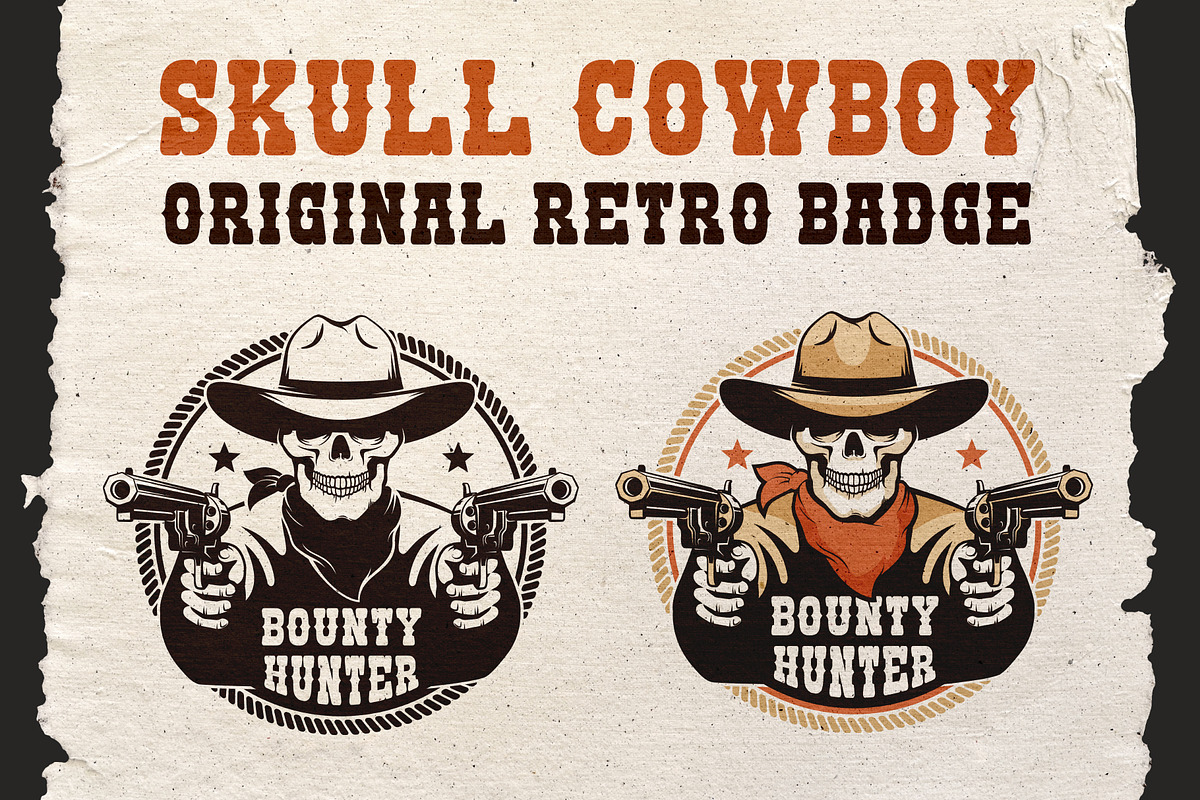 Skull Cowboy Retro Badge, a Branding & Logo Template by Agor2012 shop (Photo 1 of 7)