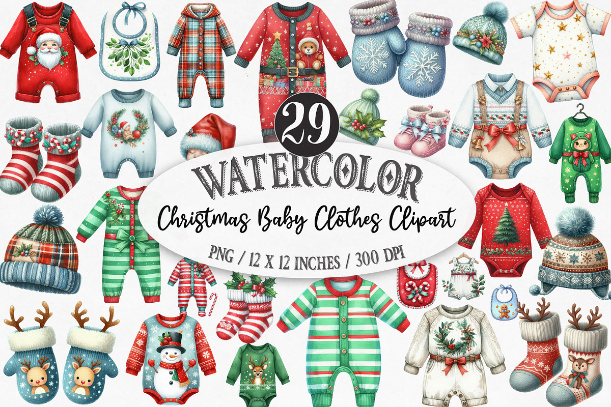 Christmas Baby Clothes Nursery PNG, an Illustration by Designking (Photo 1 of 5)