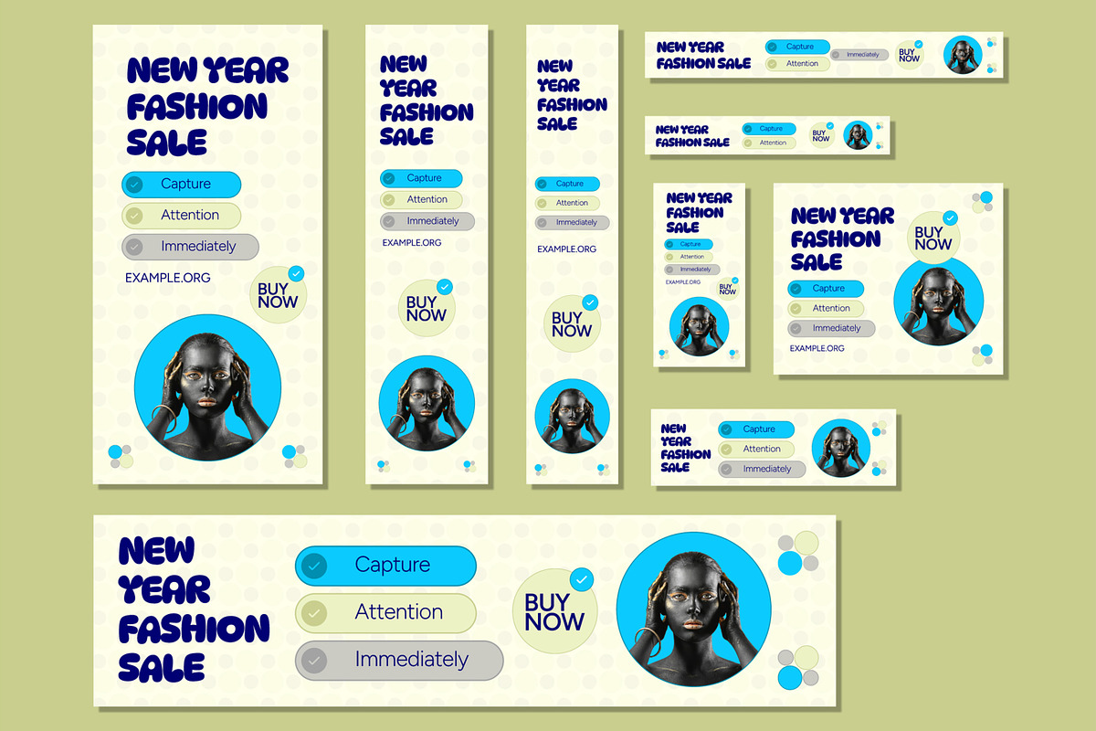 New Year Fashion Web Banner Ads, an UI Kit Template by CreativeShaper (Photo 1 of 4)