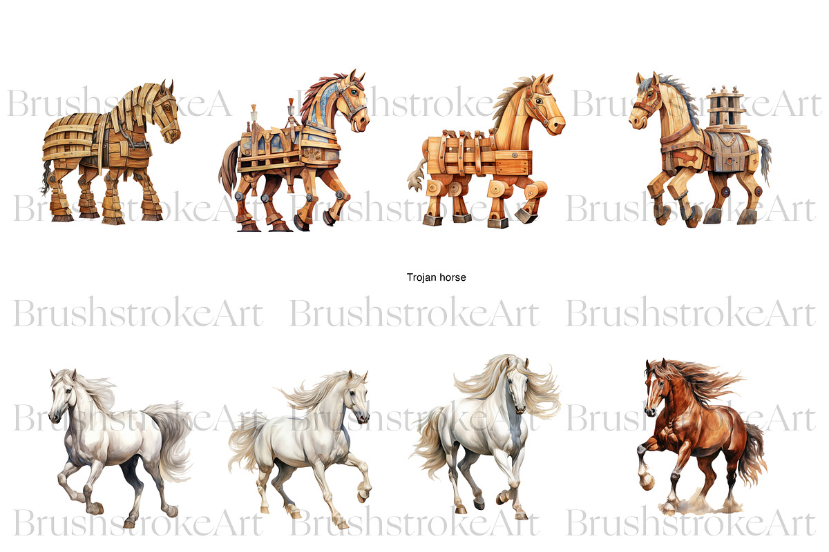 Watercolor Horse Clipart, Pony PNG, an Animal Illustration by BrushstrokeArtGB (Photo 6 of 9)