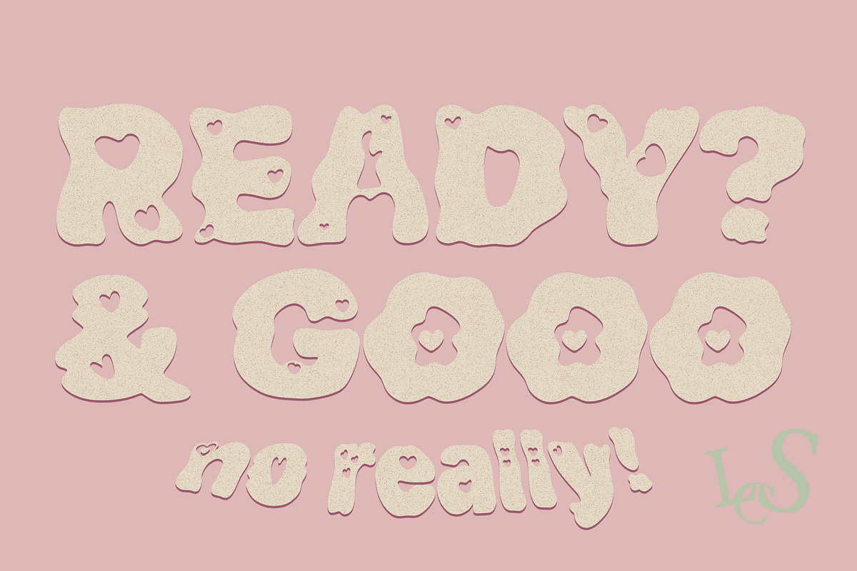 Psychedelic Heart Retro Bubble Font, a Handwritten Font by Little Creative Scribbles (Photo 4 of 7)