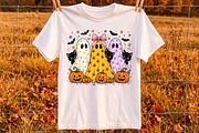 Preppy Halloween Ghost and Cat PNG, a Seasonal Illustration by Libby Wishes (Thumbnail 2 of 3)