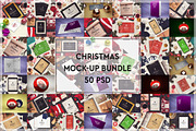 50 PSD Christmas Mock-up Mega Bundle, a Print Template by relineo.mock-ups (Thumbnail 1 of 7)