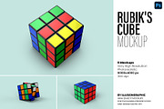 Rubik's Cube Mockup - 6 views, a Merchandise Mockup by Illusiongraphic (Thumbnail 1 of 16)