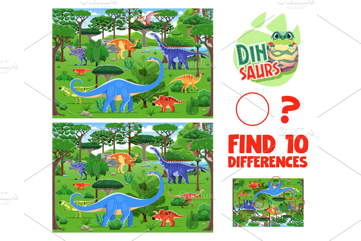 Find ten differences game, an Animal Illustration by Vector Tradition