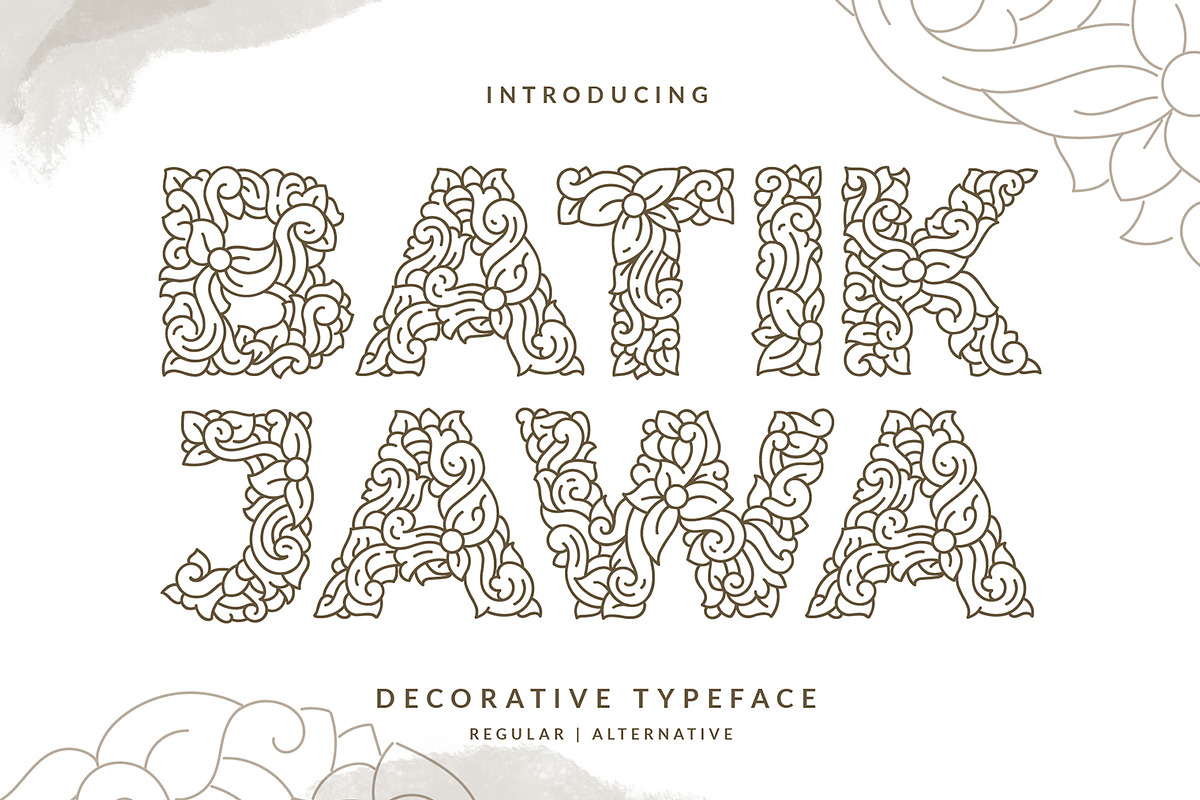 Batik Jawa Modern Decorative Font, a Font by Dicubit (Photo 1 of 12)