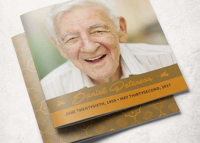 Ornamental Funeral Program Template, a Brochure Template by loswl