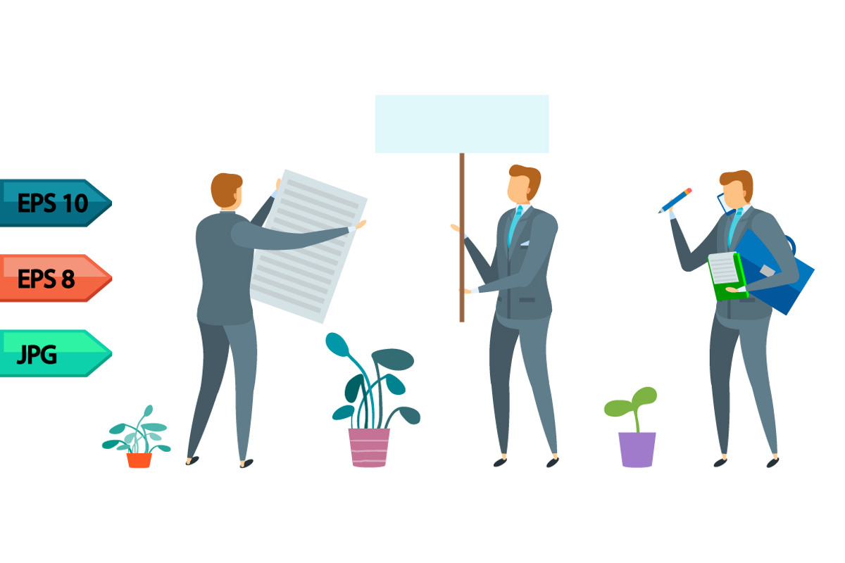 Vector business character poses set, an Object Graphic by julia_musdotter (Photo 8 of 11)