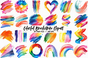 Watercolor Colorful Brushstroke Clip, an Illustration by Libby Wishes (Thumbnail 1 of 5)