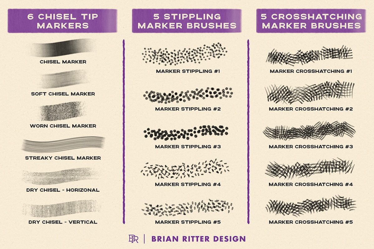 Markers for Procreate, a Brush Add-On by Brian Ritter Design (Photo 6 of 11)