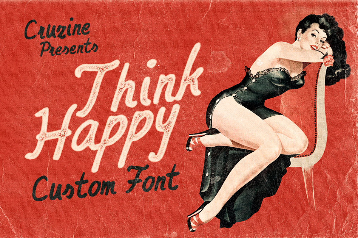 Think Happy Custom Font preview 5