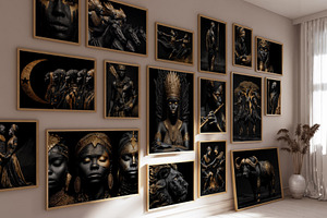 Golden Midas Africa Wall Art Set