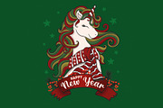 Unicorn new year graphic.T shirt art, an Animal Illustration by StudioLondon (Thumbnail 3 of 3)