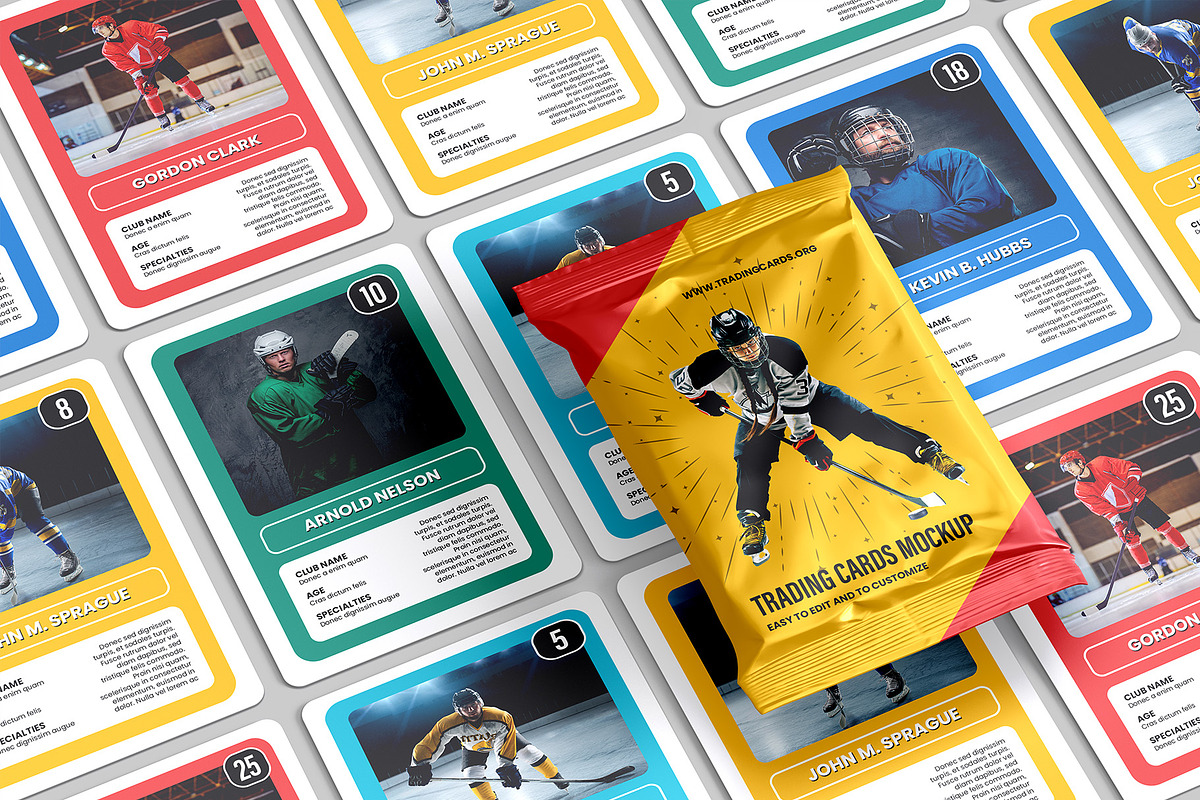Trading Cards Mockup v2 - 9 views, an Advertising Mockup by Illusiongraphic (Photo 2 of 20)