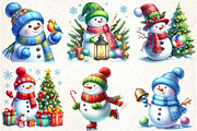 Christmas Snowman Clipart, an Illustration by Libby Wishes (Thumbnail 2 of 6)