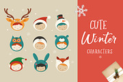 Cute Christmas Characters icons, an Illustration by Marish (Thumbnail 1 of 5)