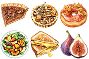 Watercolor Autumn Foods Clipart, an Illustration by Craft Nest (Thumbnail 2 of 6)