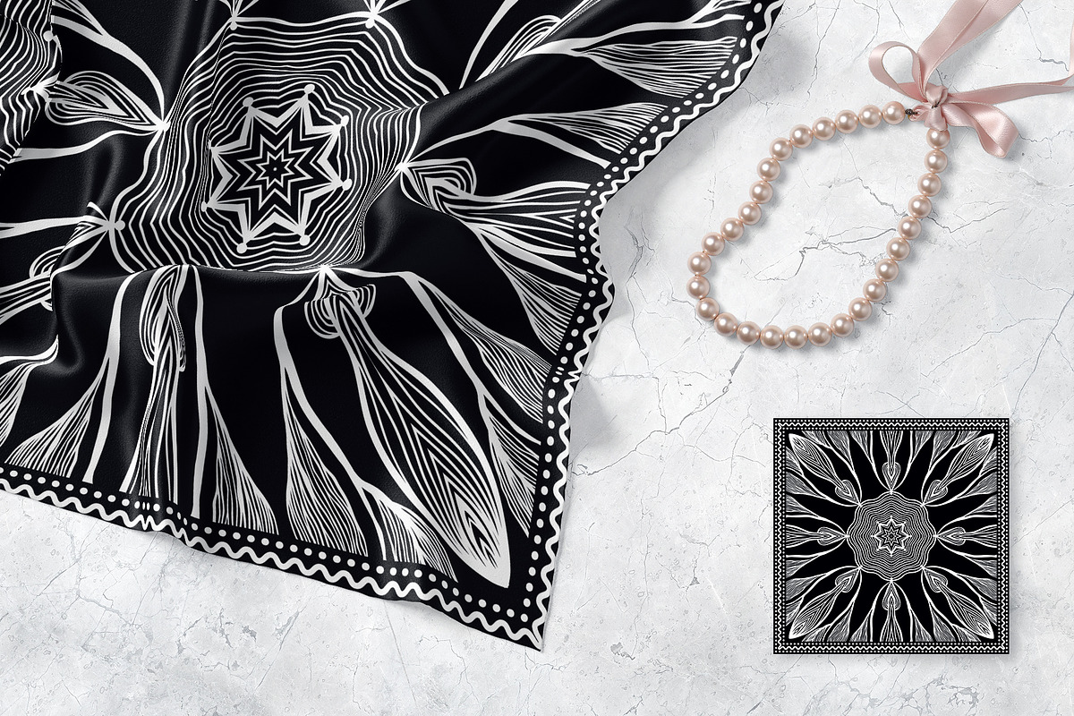 Bandanas Silk Scarf Set 6, a Pattern Graphic by ilonitta (Photo 4 of 5)