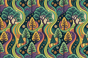 Psychedelic Symphony in 1970s Style, a Pattern Graphic by Designs by Helen Trupak (Thumbnail 3 of 8)