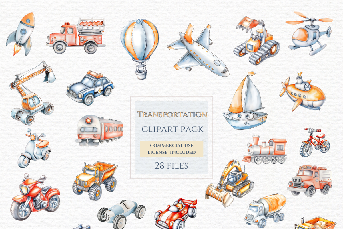 Public transport vehicles clipart, an Education Illustration by Invite to Clipart (Photo 1 of 3)