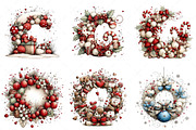 Whimsical Christmas Wreath Clipart, an Illustration by Craft Nest (Thumbnail 2 of 11)