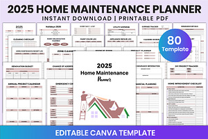 2025 Home Maintenance Planner, a Stationery Template by Shumaya