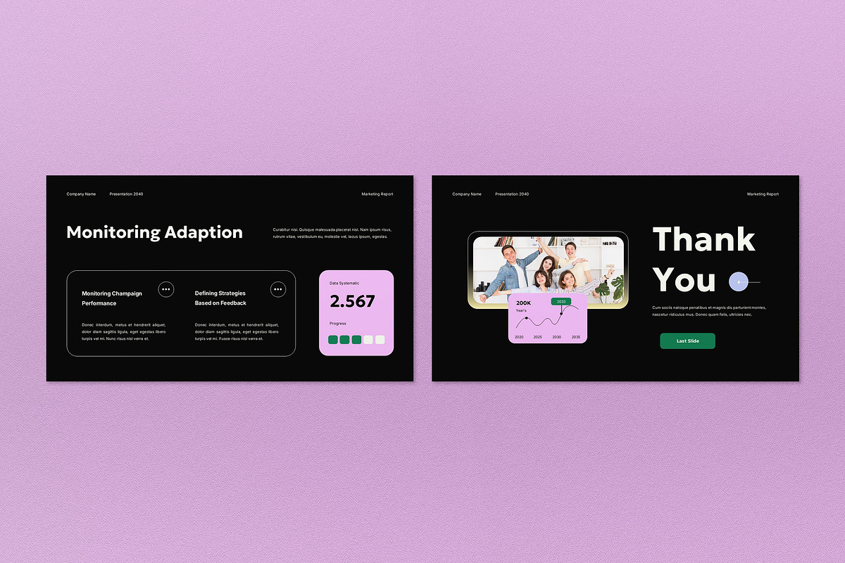 Black Marketing Report Keynote, a Presentation Template by graphicook (Photo 3 of 4)