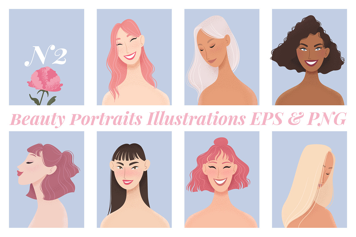 Women Beauty Portraits, a Healthcare Illustration by Bigio Designs (Photo 3 of 6)